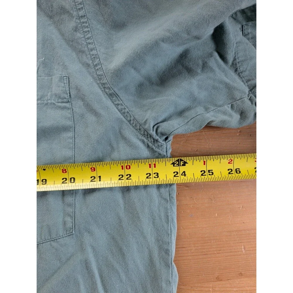Vintage 80s Banana Republic Shirt Short Sleeve Medium Cotton Green Zimbabwe